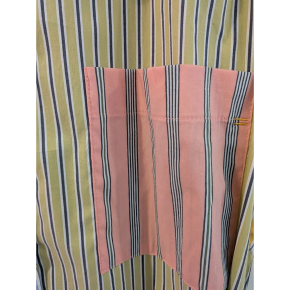 Women's Maeve by Anthropologie Striped Shirt Dress L Blue Yellow - Picture 6 of 10